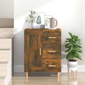Vidaxl Komoda s ladicama, dimljeni hrast, 69,5 x 34 x 90 cm, materijal na bazi drva