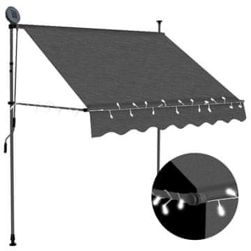 Vidaxl Ručno uvlačiva tenda s LED svjetlom, 100 cm, antracit