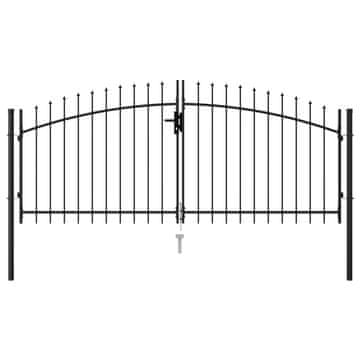 Vidaxl Vrata za ogradu Woerden dvostruka vrata s vrhom od šiljaka 299,5 x 174,5 cm