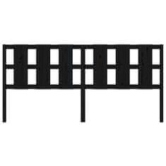 Vidaxl Uzglavlje za krevet crni 205,5 x 4 x 100 cm od masivne borovine
