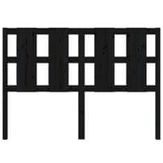 Vidaxl Uzglavlje za krevet crni 125,5 x 4 x 100 cm od masivne borovine