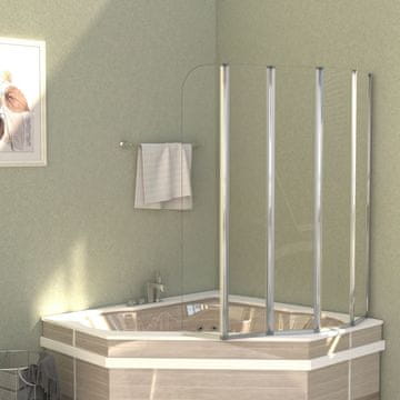 Vidaxl Zaštitna pregrada za kadu 120 x 140 cm od kaljenog stakla, prozirna