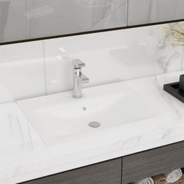 Vidaxl Umivaonik s otvorom za slavinu mat bijeli 60x46 cm keramički