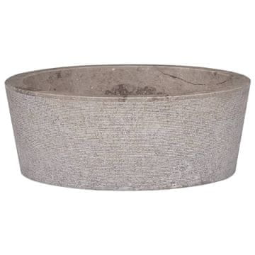Vidaxl Umivaonik, sivi, Ø40x15 cm, mramor