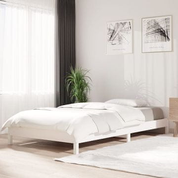 Vidaxl Složivi krevet Bijeli 100x200 cm Masivni borov drvo