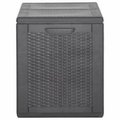 Vidaxl Vrtna kutija za pohranu 180 L crna PP ratan