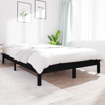 Vidaxl Okvir za krevet crni 160 x 200 cm masivni borov drvo