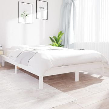 Vidaxl Okvir za krevet Bijeli 160 x 200 cm Masivni borov drvo