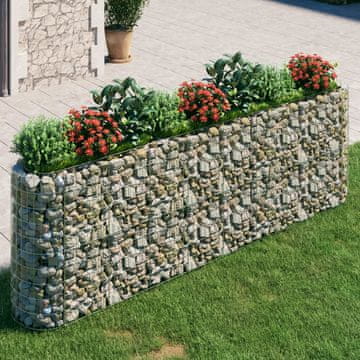 Vidaxl Podignuta gabionska posuda od pocinčanog željeza 330x50x100 cm