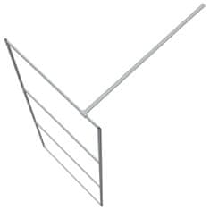 Vidaxl Pregrada za tuš srebrna 80 x 195 cm s prozirnim staklom ESG