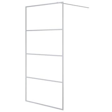 Vidaxl Pregrada za tuš srebrna 100 x 195 cm s prozirnim staklom ESG