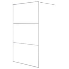 Vidaxl Pregrada za tuš srebrna 115 x 195 cm s prozirnim staklom ESG