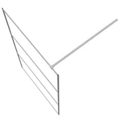 Vidaxl Pregrada za tuš srebrna 115 x 195 cm s prozirnim staklom ESG