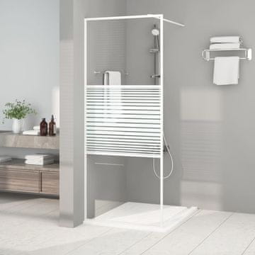 Vidaxl Tuš paravan, bijeli, 80x195 cm, prozirno ESG staklo