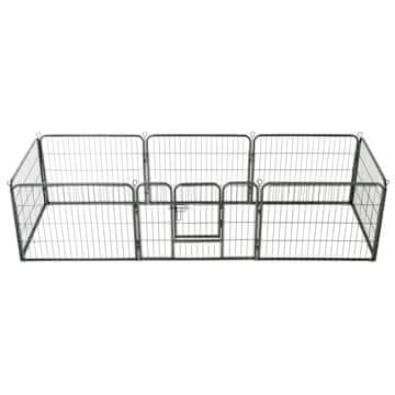 Vidaxl Kavez za pse 8 panela čelik crni 60 x 80 cm