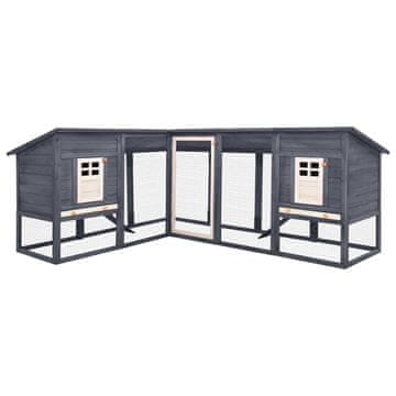 Vidaxl Vanjska kućica za zečeve sivo-bijela od masivne jelovine