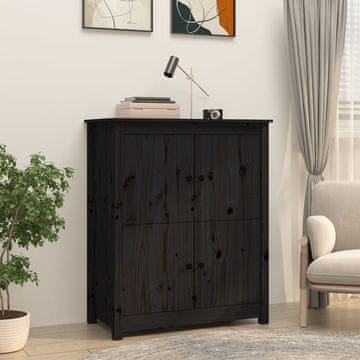 Vidaxl Ormarić, crni, 83x41,5x100 cm, masivni borov drvo