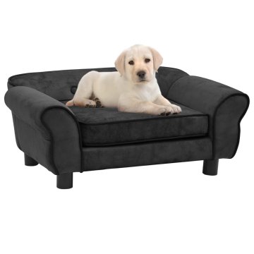 Vidaxl Sofa za pse, tamnosiva, 72x45x30 cm, plišana