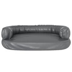 Vidaxl Ergonomski pjenasti krevet za pse sivi 75 x 53 cm umjetna koža