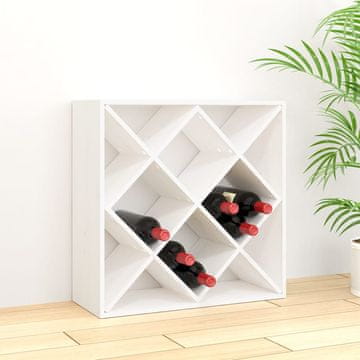 Vidaxl Vinski ormarić bijeli 62x25x62 cm masivni borov drvo