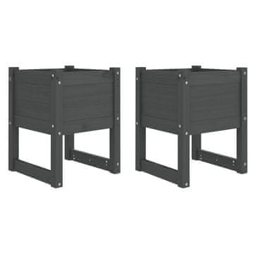 Vidaxl Sadilice 2 kom siva 40 x 40 x 52,5 cm od masivne borovine