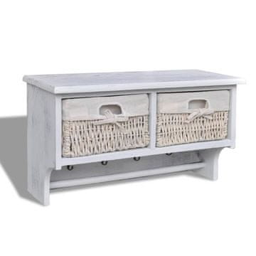 Vidaxl Zidna polica bijela 60 x 23,5 x 33 cm od drva paulovnije