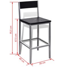 Vidaxl Visoki kuhinjski stol + stolice