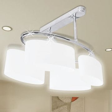 Vidaxl Stropna lampa, 4 E14 žarulje, elipsasta sjenila