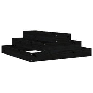 Vidaxl Sadilica crna 80 x 80 x 27 cm od masivne borovine