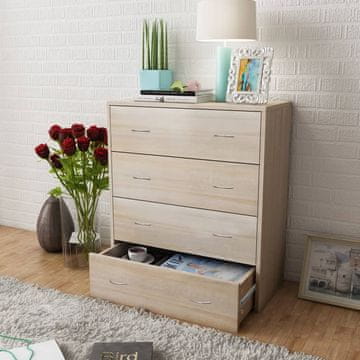 Vidaxl Komoda s 4 ladice 60 x 30,5 x 71 cm Hrast