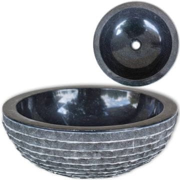 Vidaxl Mramorni umivaonik, 40 cm, crni