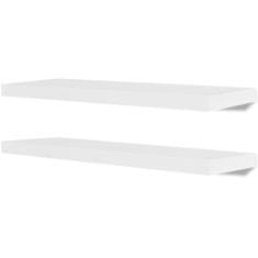 Vidaxl 2 bijele zidne police za izlaganje i pohranu knjiga/DVD-ova MDF