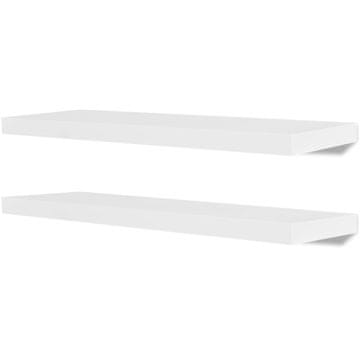 Vidaxl 2 bijele zidne police za izlaganje i pohranu knjiga/DVD-ova MDF