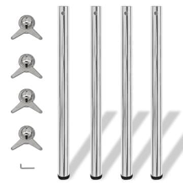 Vidaxl 4 noge stola s podešavanjem visine 870 mm Kromirane