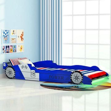 Vidaxl Dječji krevet u obliku automobila 90 x 200 cm plavi
