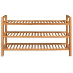Vidaxl Stalak za obuću s 3 police 100x27x60 cm od masivne hrastovine