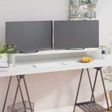 Vidaxl Stalak za monitor/TV, zeleno staklo, 120x30x13 cm