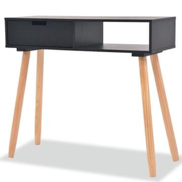 Vidaxl Konzolni stolić borovina 80x30x72 cm crni