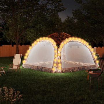 Vidaxl Šator za zabave s LED rasvjetom i 4 strane, 3,6x3,6x2,3 m, kamuflažna boja