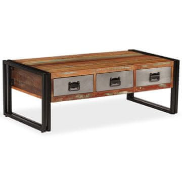 Vidaxl Klub stolić s 3 ladice od recikliranog drva 100x50x35 cm