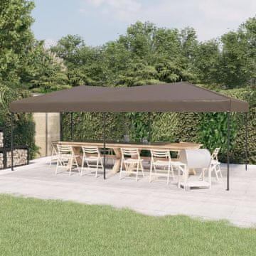 Vidaxl Sklopivi šator za zabave boje taupe 3x6 m