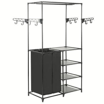 Vidaxl Stalak za odjeću Čelik i netkana tkanina 87 x 44 x 158 cm Crni