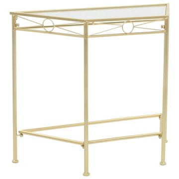 Vidaxl Metalni bočni stolić u vintage stilu 87 x 34 x 73 cm zlatne boje