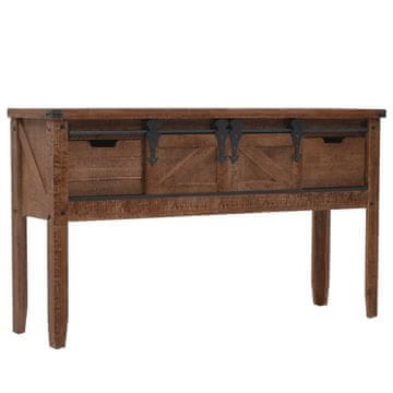 Vidaxl Konzolni stolić od masivnog jelovog drva 131x35,5x75 cm smeđi