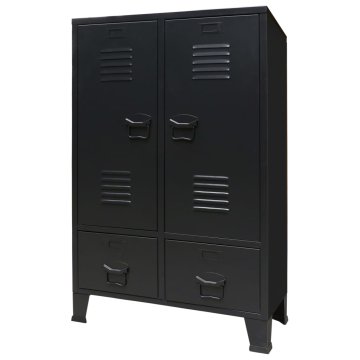 Vidaxl Metalni ormar u industrijskom stilu 67 x 35 x 107 cm crni