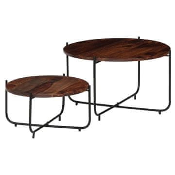 Vidaxl Set od 2 stolića za kavu od punog bagremovog drva 60x35 cm