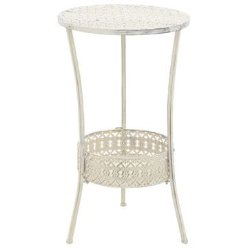 Vidaxl Okrugli bistro stol u vintage stilu metalni 40x70 cm bijeli