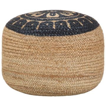 Vidaxl Ručno izrađen puf plavi 45 x 30 cm juta