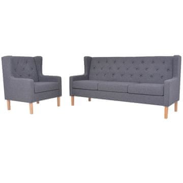 Vidaxl 2-dijelni set sofa od tkanine sivi
