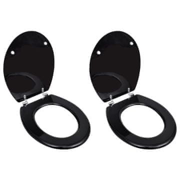 Vidaxl WC sjedala, set od 2, MDF, crna